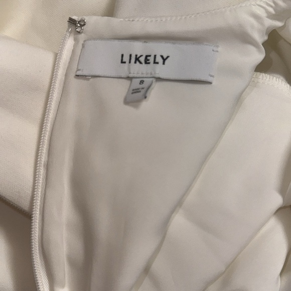 NEW Likely Marullo Feather Hem White Shirt mini Dress sz 8 - Picture 5 of 8